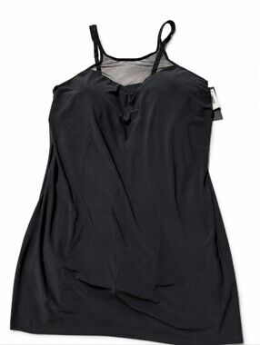 Aqua Green Bodysuit Sleeveless Adjustable Straps Mesh Panel Plus Size 16W Black.